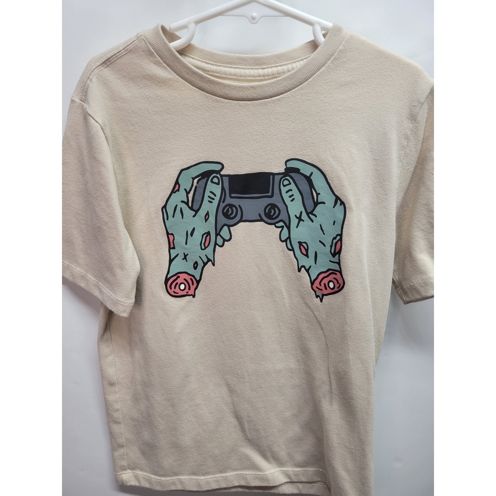Wonder Nation‎ Kids Graphic T Shirt Zombie Gamer Beige Size M(8)